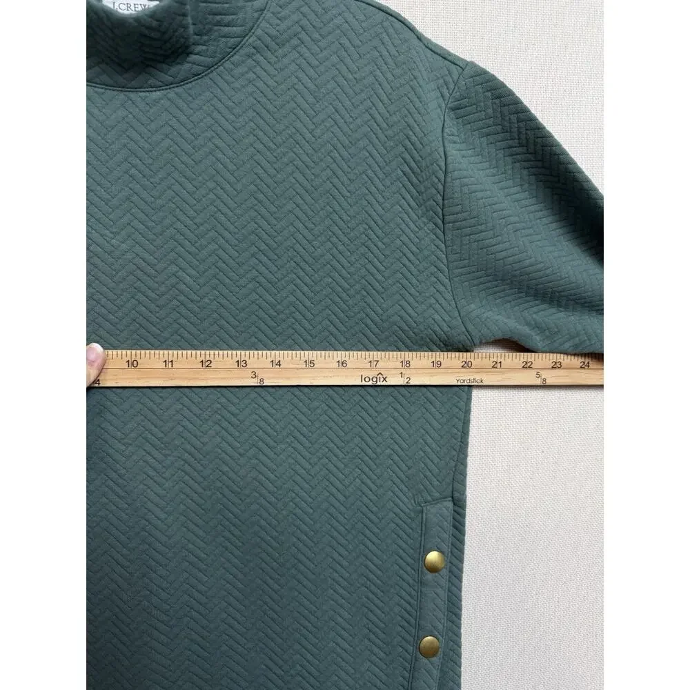 J.Crew Factory Sweatshirt Women's Sage Green S Herringbone Pullover Sweater NWT‎